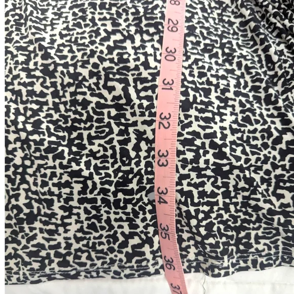 Lauren Ralph Lauren Black White Printed Ruched A Line Jersey Knit Dress Size 8 - Picture 9 of 12